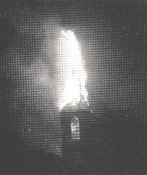 Der Kirchturm von St. Gertrud in Flammen